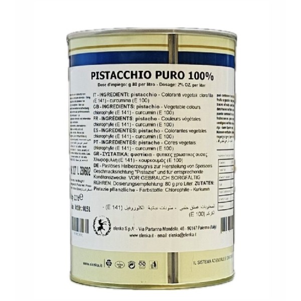 Pasta pistacchio puro 100% kg.1 Elenka