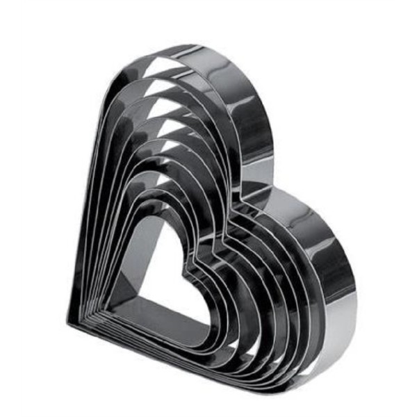 Stampo a cuore in acciaio inox (d 24 cm h 5 cm) Martellato