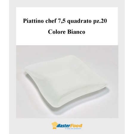 Piattino chef quadrato bianco 7,5  (20 pz)