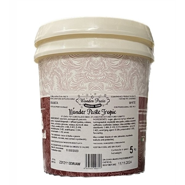 Pasta di zucchero bianca Wonder Paste Tropic Laped 5 Kg