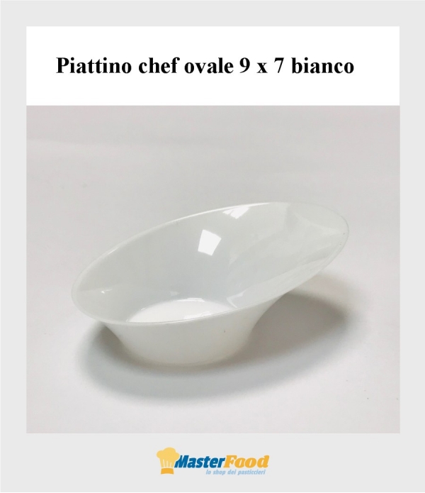 Piattino chef ovale 9 x 7 bianco pz.20