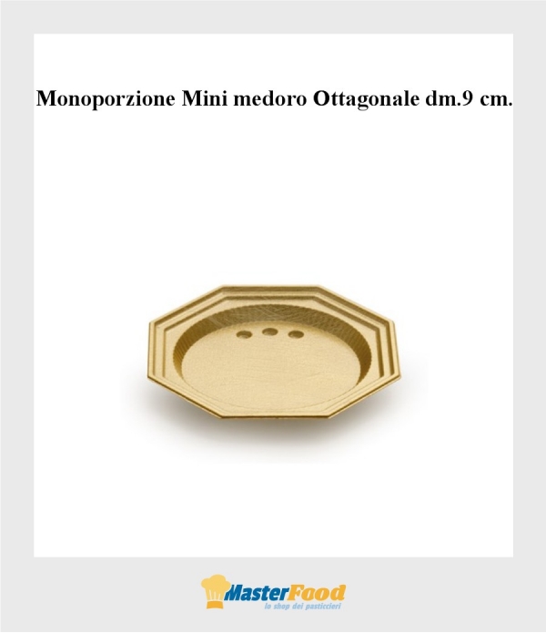 Monoporzione mini medoro ottagonale dm 9 cm. oro (pz.100) alcas