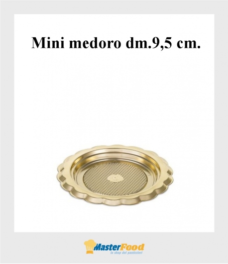 Monoporzione mini medoro dm.9,5 cm. oro (pz.100) Alcas