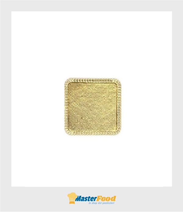 Monoporzione Pizzi in cartoncino Quadrato cm.11 x 11 oro (confezione pz.50) Novaservice