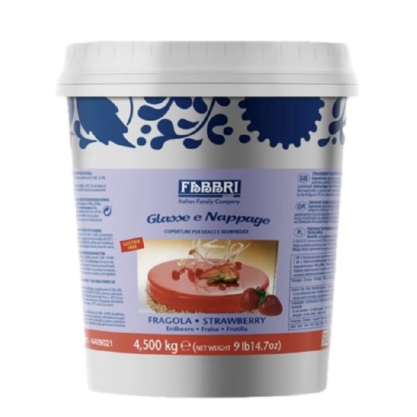 Glassa a specchio FRAGOLA nappage kg.4,500 (glutenfree) Fabbri