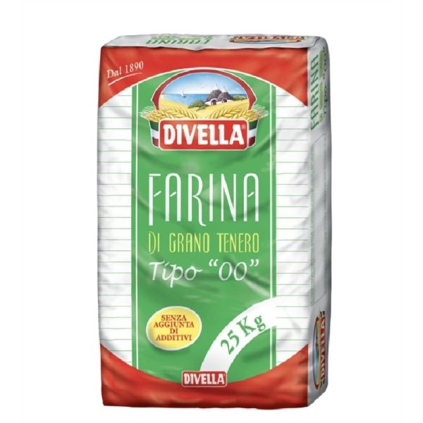 Farina tipo "00" grano tenero kg.25 Divella