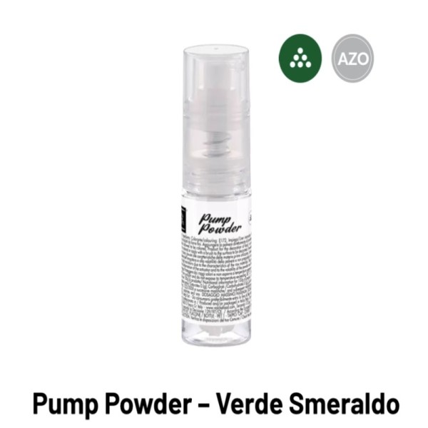 Colorante Pump-powder Verde smeraldo Perlato spray alimentare gr.10 Volcke