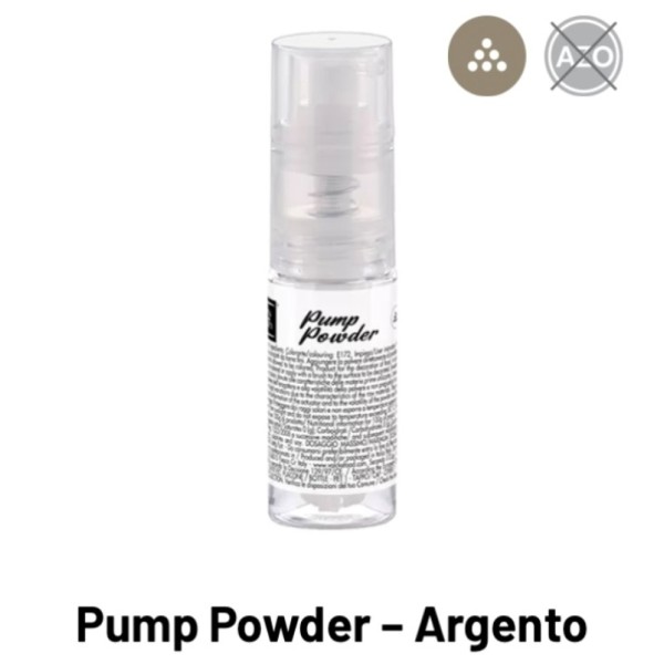 Colorante Pump-powder Argento spray alimentare gr.10 Volcke