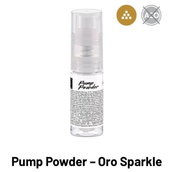 Colorante Pump-powder Oro Sparkle spray alimentare gr.10 Volcke