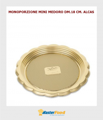 Monoporzione mini medoro dm 18 cm. oro (pz.50) Alcas