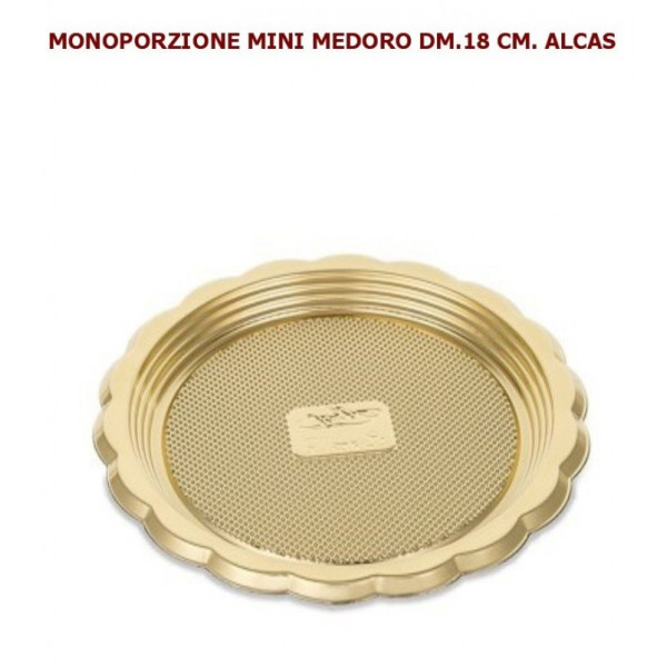 Monoporzione mini medoro dm 18 cm. oro (pz.50) Alcas