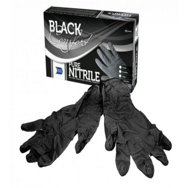 Guanti nitrile neri (misura M) pz.100 Imballaggi