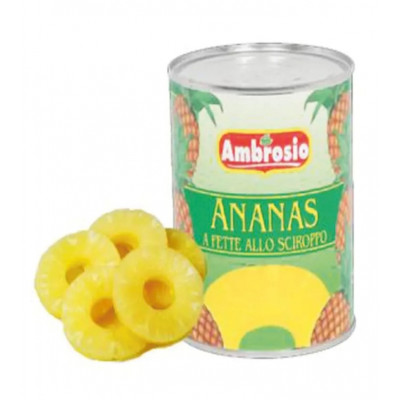 Ananas sciroppate 10 fette gr.565 Ambrosio