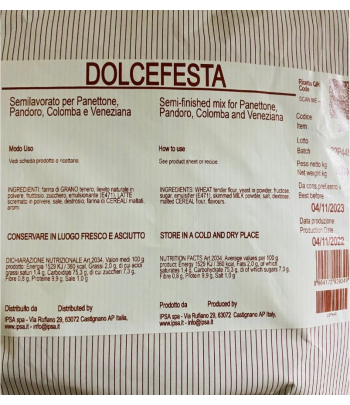 Mix Dolcefesta (panettone/colomba) kg.10 Ipsa