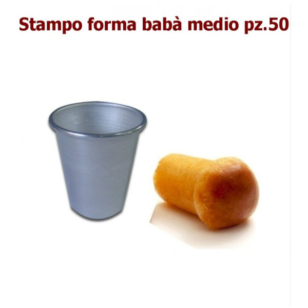 Stampo Babà formina media pz.50 alluminio D.6 H 6 Liotti