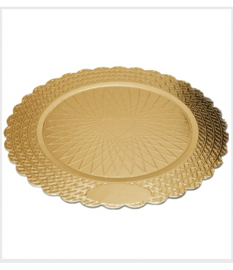 Piatto ala cartone oro/oro kg.10 diametro 34 cm