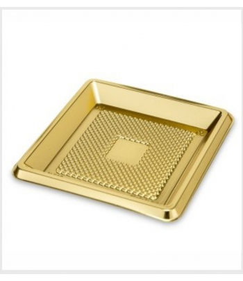 Monoporzione mini medoro quadrato oro cm.9,5 x 9,5 pz.100 Alcas