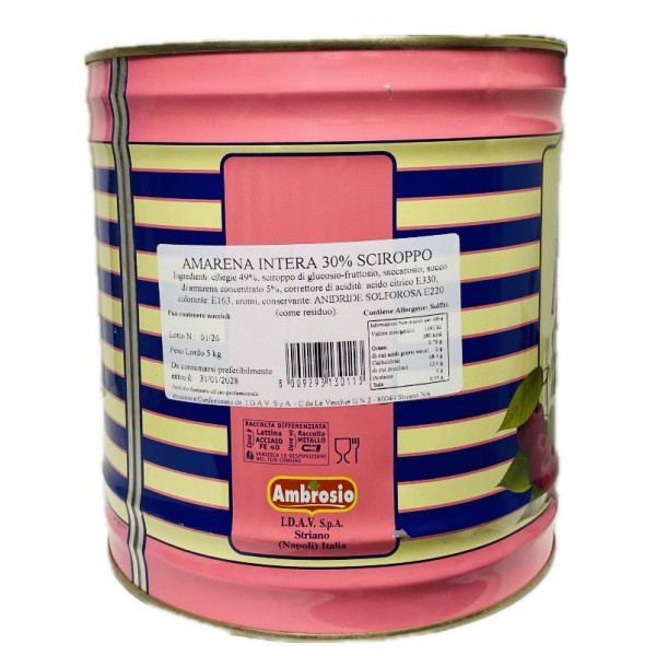 Amarena intere 30% sciroppo kg.5 Ambrosio