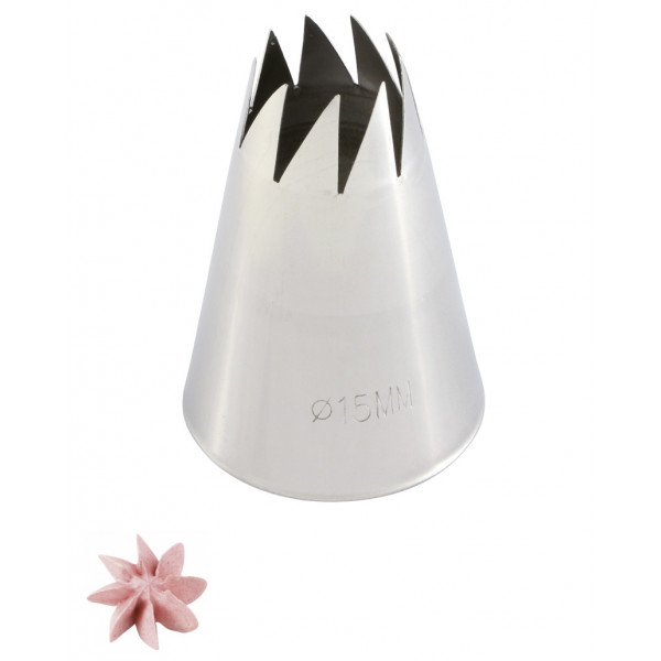 Bocchetta fiore aperto D.15 mm Inox (BA 415) Martellato