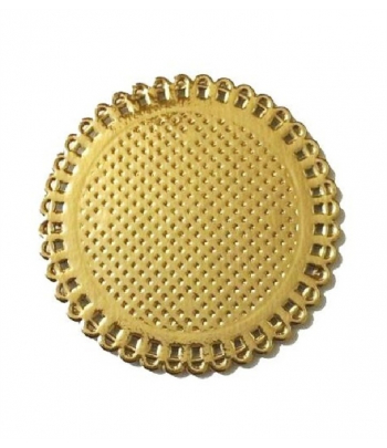 Monoporzione Pizzi in cartoncino tondo dm.10 cm. oro (confezione pz.50) Novaservice