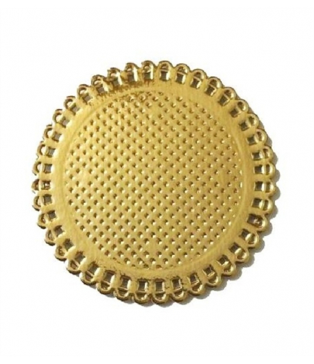 Monoporzione Pizzi in cartoncino tondo dm.7 cm. oro (confezione pz.50) Novaservice