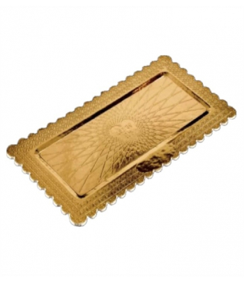 Piatto ala cartone oro/oro kg.10 rettangolare cm.17x35