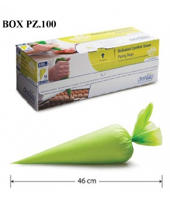 Sac à poche verde antiscivolo pz.100 pipingbags misura M cm.46x26 wfd