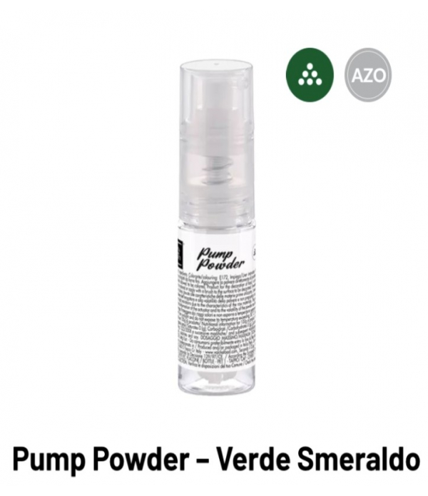 Colorante Pump-powder Verde smeraldo Perlato spray alimentare gr.10 Volcke