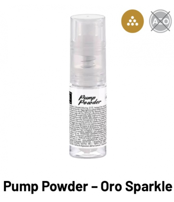 Colorante Pump-powder Oro Sparkle spray alimentare gr.10 Volcke