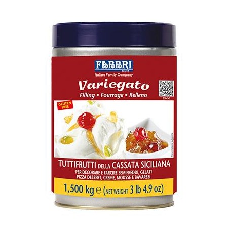Variegato tuttifrutti della cassata siciliana Fabbri 1,5 Kg Variegato tuttifrutti della cassata siciliana Fabbri 1,5 Kg