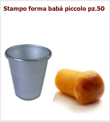 Stampo Babà formina piccola D.3,5 x H 4 alluminio pz.50 Liotti