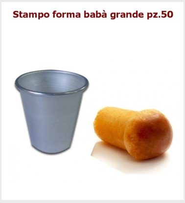 Stampo Babà formina grande pz.50 alluminio D.7 H 8 Liotti