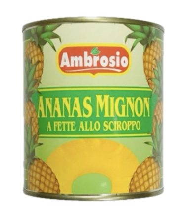 Ananas sciroppate mignon 30/33 fette gr.830 Ambrosio