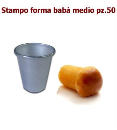 Stampo Babà formina media pz.50 alluminio D.6 H 6 Liotti