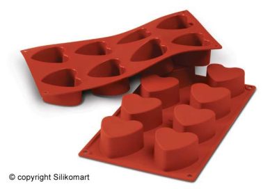 Stampo silicone cuore diam.60mm 8 forme 300x175mm