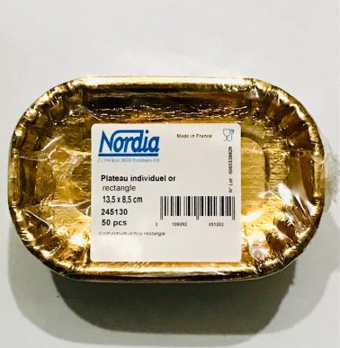 Monoporzione rettangolare carta color oro cm.13,5 x 8,5 cm. (confezione pz.50) Novaservice