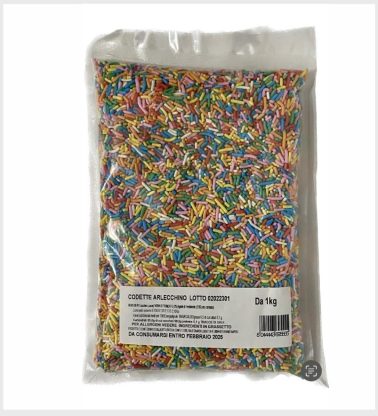 Codetta di zucchero arlecchino kg.1 Boccia