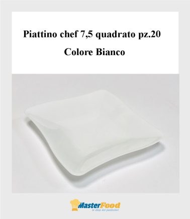 Piattino chef quadrato bianco 7,5 (20 pz)