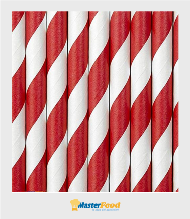 Cannucce dritte carta colore rosso spirale pz.150 Imballaggi