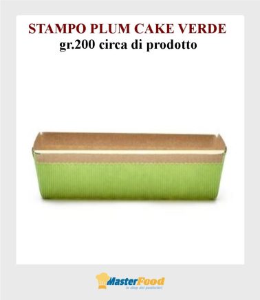Stampo cottura forma Plum cake verde gr.200 in carta micronda