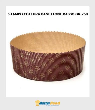 Stampo panettone basso gr.750 da cottura (P185 H 60) pz.10 Novaservice