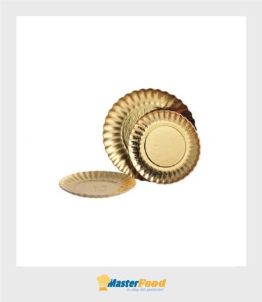 Piattini ricci cartone dm.15 cm. dorati kg.1