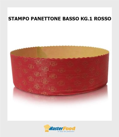 Stampo da cottura forma panettone basso rosso Gr.950 (M210 H 70) pz.40 Novaservice