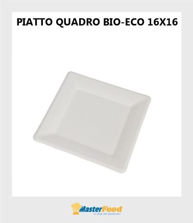 Piatto quadro bio-eco 16x16 polpa cellulosa
