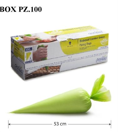 Sac à poche verde antiscivolo pz.100 pipingbags misura L cm.53x28 wfd