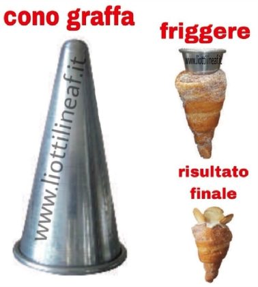 Stampo forma cono graffa alluminio D.6 H12 cm Liotti