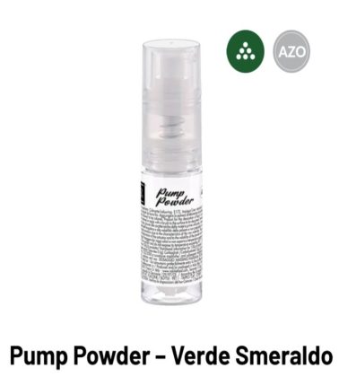 Colorante Pump-powder Verde smeraldo Perlato spray alimentare gr.10 Volcke