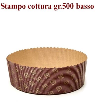 Stampo panettone basso gr.500 da cottura (P170 H 55) pz.10 Novaservice
