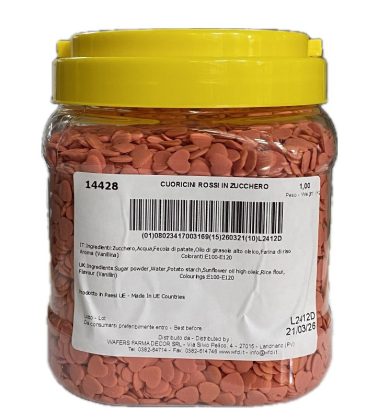 Cuoricini rossi in zucchero kg.1 wfd