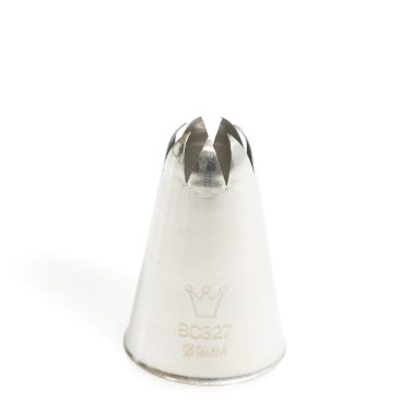 Bocchetta decorative stella a punta chiusa (Mod:BC 327) D.9 mm Inox Martellato